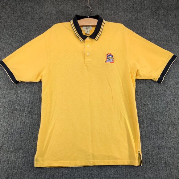 NCAA Men's 2000 Final Four Indianapolis Polo Shirt Yellow Medium Vintage Logo - Picture 2 of 15